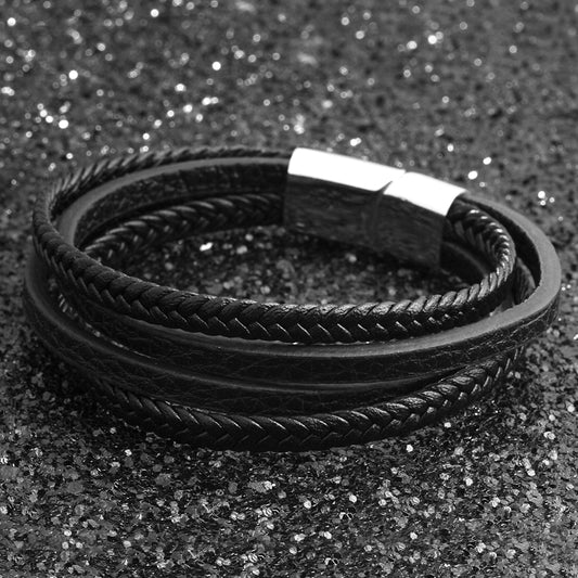 Black Leather Bracelet