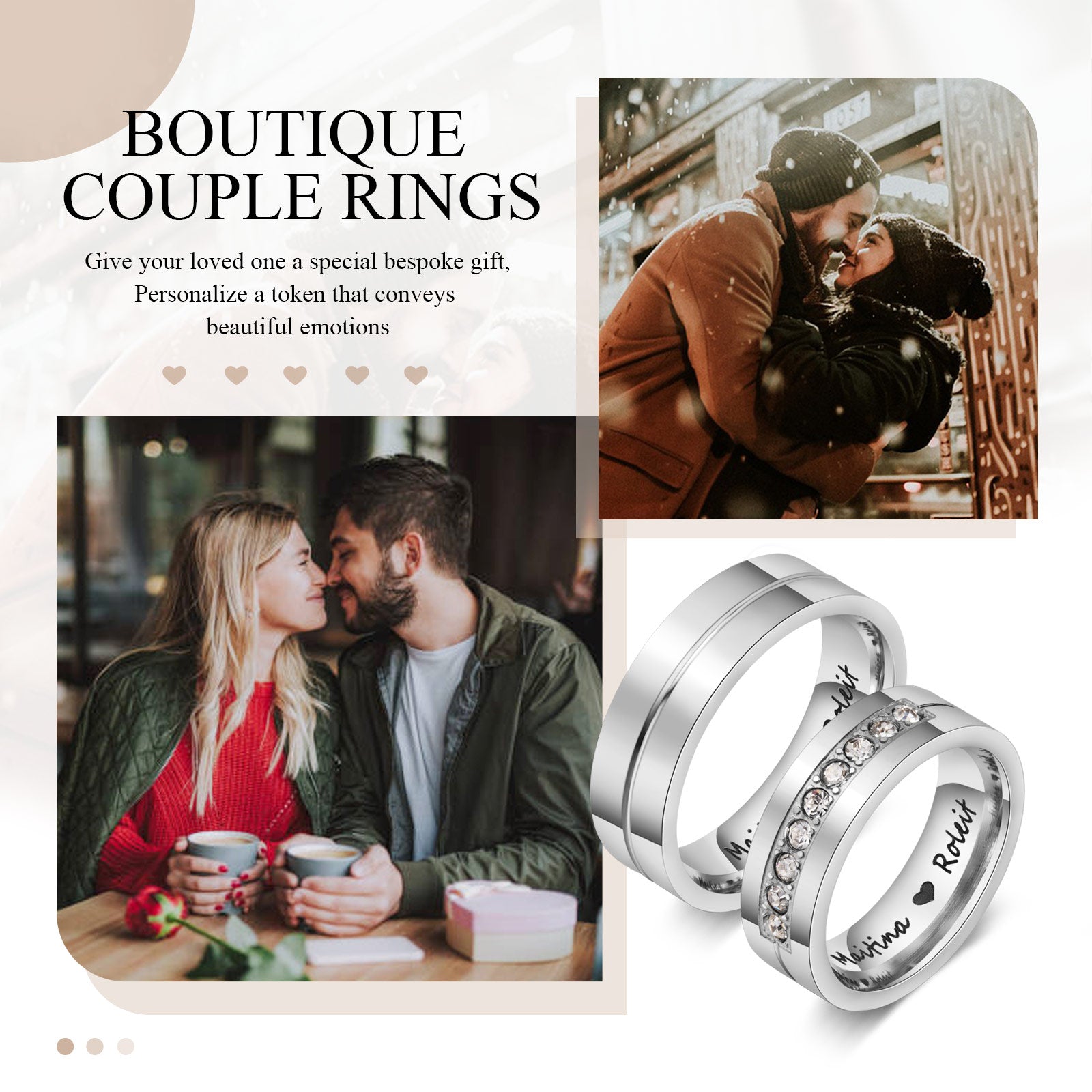 Amazon.com: HMOOY Matching Rings for Couples, I Love You Promise Rings Hand  in Hand Rings Set for Him and Her Stainless Steel Wedding Engagement Bands  (Pinky Promise Ring Size 10) : Clothing,