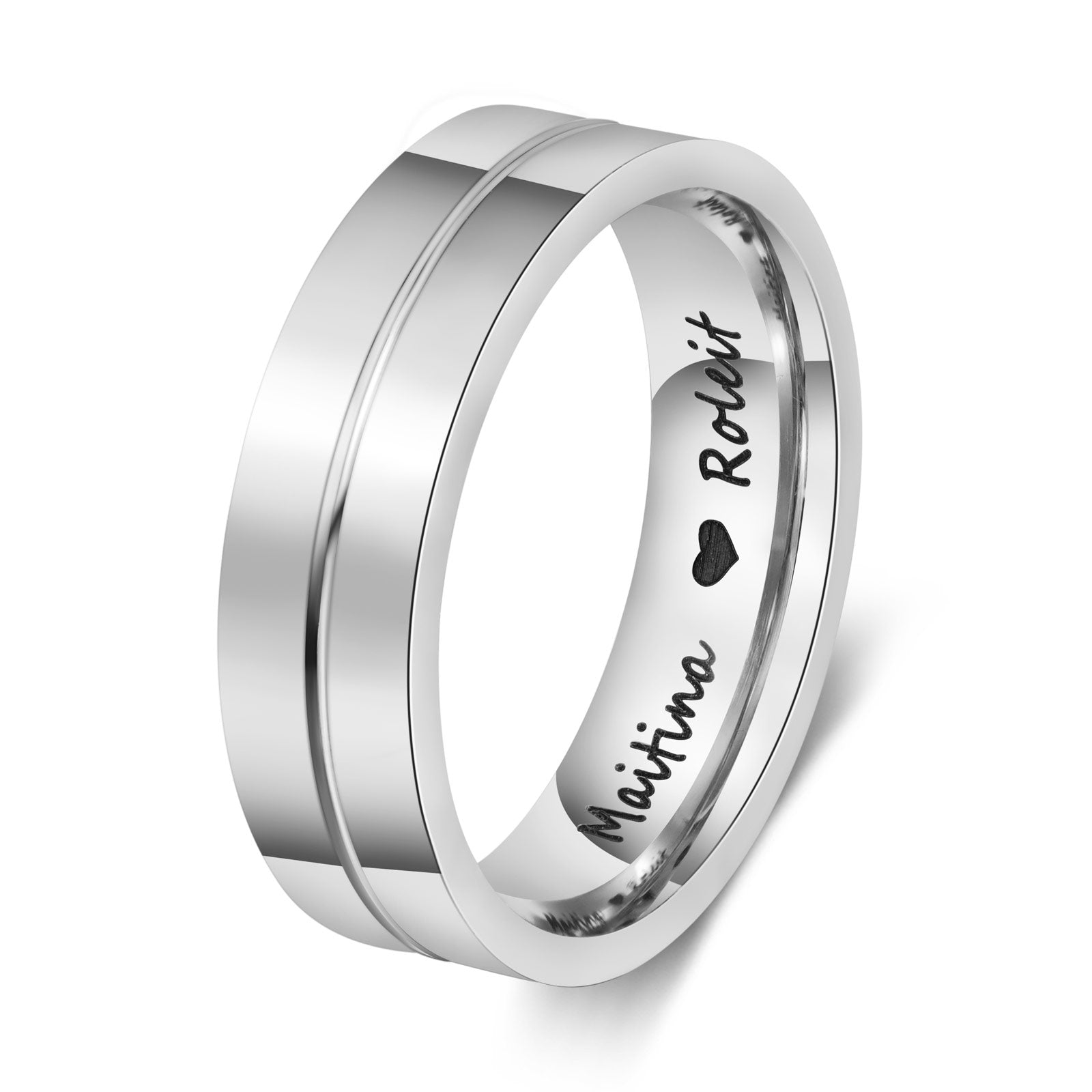 Cheap Shouman Personalized Engraving Men 'S Name Ring Silver Stainless  Steel Ring Fashion Ladies Wedding Jewelry For Husband Gift | Joom