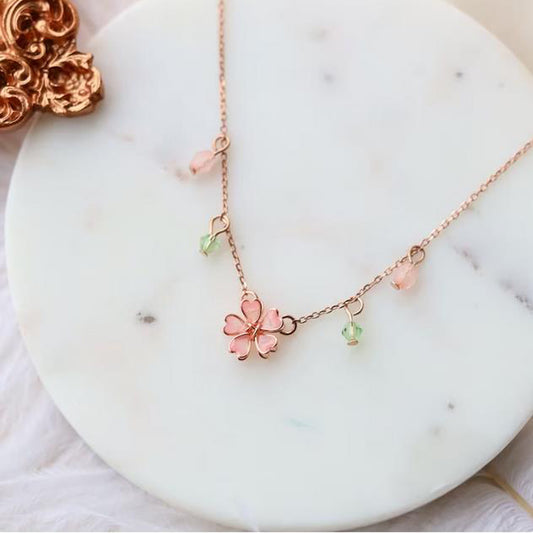 Cherry Blossom Floral Necklace