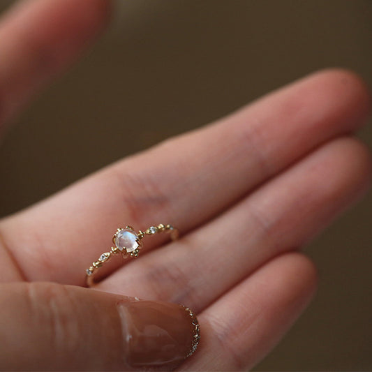 Silver Plated Moonstone Ring