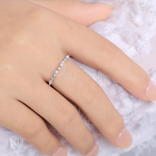 Multi White Zirconia Band Ring