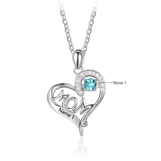 925 Sterling Silver One Birthstone Necklace